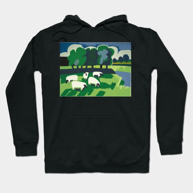Sheep in a Field Hoodie by Walter WhatsHisFace
